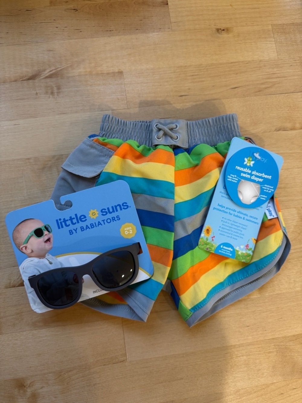 Baby Swim Trunks 6M & Babiator Sunglasses Size 0-2